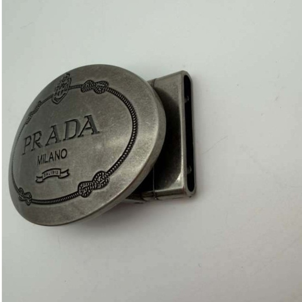 Prada Milano Oval Logo Belt Buckle Silver Tone – Used – Vintage Style - Picture 3 of 7